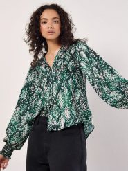 Apricot Bluzka w kolorze zielono-białym rozmiar: M. Zielone bluzki Apricot, m, bez wzorów, bez kołnierzyka, bez ramiączek. Za 87.81 zł.