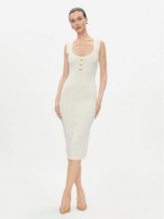 Elisabetta Franchi Sukienka dzianinowa AM-55Z-41E2-V460 Niebieski Slim Fit. Niebieskie sukienki Elisabetta Franchi, bez wzorów, z dzianiny, bez kołnierzyka, bez ramiączek. Za 1,119.00 zł.
