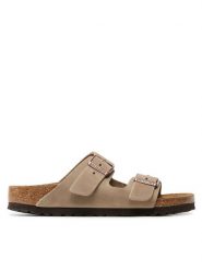 Birkenstock Klapki Arizona Bs 0352203 Brązowy. Brązowe klapki Birkenstock, bez wzorów, z nubiku, bez obcasa, bez zapięcia. Za 539.99 zł.