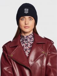 Tommy Hilfiger Czapka AW0AW14032 Granatowy. Niebieskie czapki zimowe Tommy Hilfiger, bez wzorów, z materiału. Za 249.99 zł.