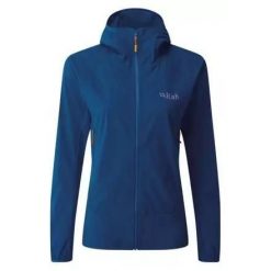 Kurtka softshell damska Rab Borealis. Niebieskie kurtki przejściowe sportowe RAB, bez wzorów, z softshellu, bez kaptura, trekkingowe. Za 369.99 zł.
