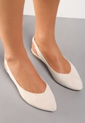 Beżowe Sandały z Odkrytą Piętą i Noskiem Typu Migdałek Nemegoria. Brązowe sandały Renee, bez wzorów, eleganckie, bez obcasa, na płaskiej podeszwie, bez zapięcia. Za 49.99 zł.