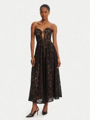 Bardot Sukienka koktajlowa Opal Volume Lace Midi 59714DB2 Czarny Regular Fit. Czarne sukienki Bardot, bez wzorów, z syntetyku, wizytowe, bez kołnierzyka, bez ramiączek, midi. Za 709.99 zł.
