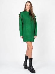 Silvian Heach Sukienka | PGA22120VE | Kobieta | Zielony. Zielone sukienki Silvian Heach, na co dzień, s, bez wzorów, z dzianiny, bez kołnierzyka, bez ramiączek, midi, proste. W wyprzedaży za 199.00 zł.
