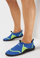 Niebiesko-Zielone Elastyczne Buty Sportowe do Wody Ralvie. Niebieskie buty sportowe lifestyle Born2be, na lato, bez wzorów, z bawełny, bez zapięcia, trekkingowe. W wyprzedaży za 38.24 zł.
