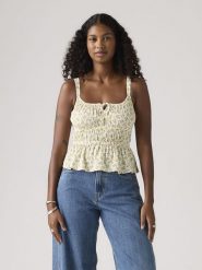 Levi's Top w kolorze kremowo-złotym rozmiar: M. Brązowe topy Levi's, m, bez wzorów, z wiskozy, bez kołnierzyka, bez ramiączek. Za 119.68 zł.