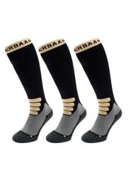 Skarpety narciarskie - Merino Wool Pro - 3 pary - Czarne. Czarne skarpetki POEDERBAAS, bez wzorów, z elastanu. Za 329.62 zł.