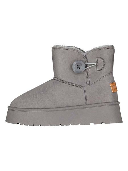 Geographical Norway Botki zimowe "Osiris" w kolorze szarym rozmiar: 36. Szare botki Geographical Norway, bez wzorów, z futra, bez obcasa, bez zapięcia. Za 88.43 zł.