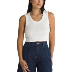 Koszulki Vans Model Drew Rib Tank Kolor Biały. Białe topy sportowe Vans, m, bez wzorów, z tkaniny. W wyprzedaży za 122.00 zł.