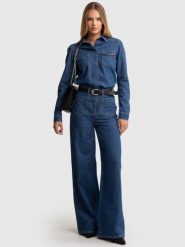Koszula damska jeansowa slim granatowa Norra 524. Niebieskie koszule BIG STAR, l, bez wzorów, z bawełny, bez kołnierzyka, bez ramiączek. Za 249.99 zł.