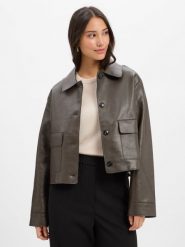 Neo Noir Kurtka damska Romana Faux Kobiety Sztuczna skóra brązowy jednolity, 40. Brązowe kurtki Neo Noir, bez wzorów, ze skóry, bez kaptura. Za 499.95 zł.