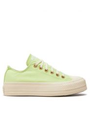 Converse Trampki Chuck Taylor All Star Lift Platform Ox A09913C Zielony. Zielone trampki Converse, bez wzorów, z materiału, retro, bez zapięcia. Za 249.99 zł.