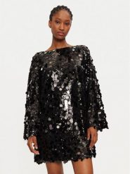 Babylon Sukienka koktajlowa S00803 Czarny Loose Fit. Czarne sukienki Babylon, s, bez wzorów, z syntetyku, wizytowe, bez kołnierzyka, bez ramiączek. Za 1,339.00 zł.