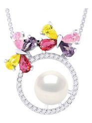 Pearl Addict Srebrny naszyjnik z perłą - dł. 42 cm rozmiar: onesize. Szare naszyjniki Pearl Addict, z materiału, z cyrkonią, srebrne. Za 260.99 zł.