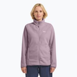 Bluza polarowa damska Jack Wolfskin Moonrise Full Zip. Czerwone bluzy bez kaptura Jack Wolfskin, bez wzorów, z polaru, bez kaptura, trekkingowe. Za 299.99 zł.