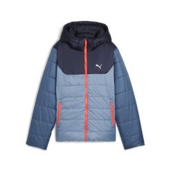 Młodzieżowa kurtka ocieplana Essentials z kapturem PUMA Cool Blue. Niebieskia kurtki do biegania Puma, m, bez wzorów, z kapturem, do biegania. Za 299.00 zł.