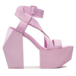 Sandały United Nude. Czerwone sandały United Nude, bez wzorów, bez obcasa, na słupku, bez zapięcia. Za 2,039.00 zł.