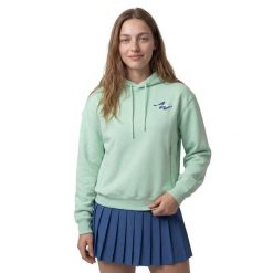 Damska bluza tenisowa z kapturem Siroko Newport-W Light Green. Zielone bluzy SIROKO, xl, bez wzorów, z materiału, bez ramiączek, z kapturem. Za 169.00 zł.