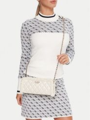 Guess Torebka Cristi Mini HWTG81 39720 Écru. Kopertówki Guess, z aplikacjami, ze skóry, wizytowe, bez dodatków. Za 289.99 zł.