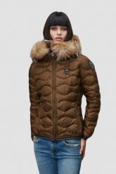 BLAUER Brązowa damska kurtka Aldie Short Jackets. Brązowe kurtki Blauer USA, l, bez wzorów, z futra, bez kaptura. W wyprzedaży za 1,209.99 zł.