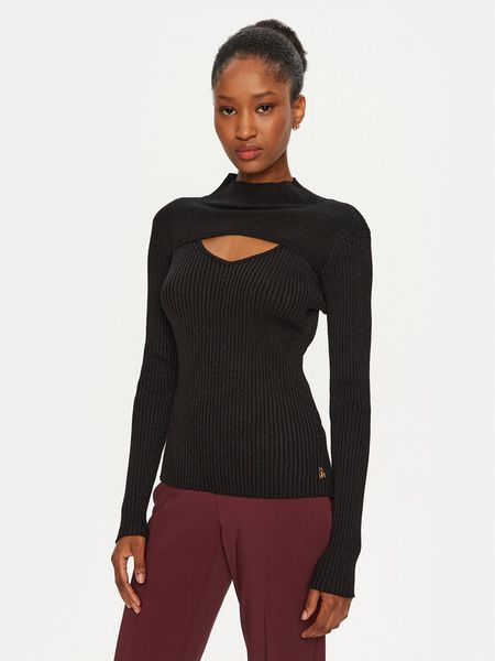 Artigli Sweter ACMA000070 Czarny Slim Fit. Czarne swetry Artigli, s, bez wzorów, z wiskozy, bez ramiączek. Za 169.99 zł.