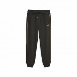 Długie Spodnie Dresowe Puma Ess+ Minimal Gold Czarny. Czarne spodnie dresowe Puma, bez wzorów, z dresówki, długie. Za 255.00 zł.