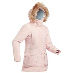 Parka turystyczna damska wodoodporna Quechua SH500 Ultra-Warm. Czerwone płaszcze QUECHUA, na zimę, m, bez wzorów, z syntetyku, sportowe, bez kaptura. W wyprzedaży za 399.99 zł.