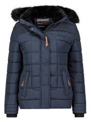 Geographical Norway Kurtka pikowana w kolorze granatowo-czarnym rozmiar: L. Czarne kurtki Geographical Norway, l, bez wzorów, bez kaptura. Za 281.76 zł.