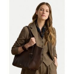 Torebka LAUREN RALPH LAUREN. Brązowe shopper bag Lauren Ralph Lauren, bez wzorów, bez dodatków. Za 2,199.00 zł.