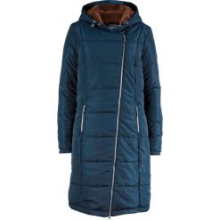 Płaszcz pikowany z asymetrycznym zamkiem. Płaszcze bonprix, bez wzorów, z kapturem. Za 249.99 zł.