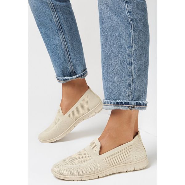 Beżowe Tenisówki Dubost. Brązowe trampki Born2be, bez wzorów, sportowe, bez zapięcia. Za 49.99 zł.