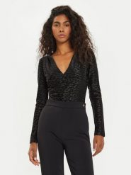 Guess Body Elizabeth W4BP52 KCGJ2 Czarny Slim Fit. Czarne body i gorsety Guess, z aplikacjami, z syntetyku, bez ramiączek. Za 189.99 zł.