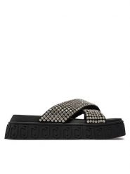 Liu Jo Klapki Lovely Sandal 02 BA4133 TX421 Czarny. Czarne klapki Liu Jo, bez wzorów, z materiału, bez obcasa, bez zapięcia. Za 789.99 zł.