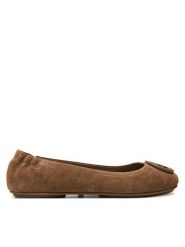 Tory Burch Baleriny Minnie 57247 Beżowy. Brązowe baleriny Tory Burch, bez wzorów, ze skóry, bez obcasa, bez zapięcia. Za 1,249.00 zł.
