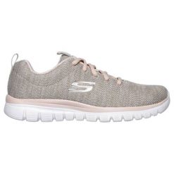 Buty Skechers Graceful Twisted Fortune 12614 Ntcl beżowy. Brązowe buty treningowe bez wzorów, z dzianiny, bez zapięcia. Za 329.82 zł.