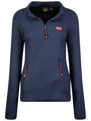 Geographical Norway Bluza polarowa "Ulyssia" w kolorze granatowym rozmiar: XXL. Niebieskie bluzy bez kaptura Geographical Norway, xxl, bez wzorów, z polaru, bez kaptura. Za 70.57 zł.