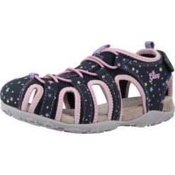 Sandały GEOX JR SANDAL ROXANNE A Niebieski. Niebieskie sandały Geox, bez wzorów, ze skóry, sportowe, bez obcasa, bez zapięcia. Za 141.99 zł.