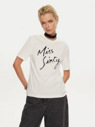 Miss Sixty T-Shirt 6L3SJ3780000 Biały Regular Fit. Białe t-shirty Miss Sixty, l, bez wzorów, z bawełny, bez kołnierzyka, bez ramiączek. Za 179.99 zł.