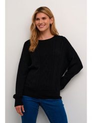 Kaffe Sweter "Dela" w kolorze czarnym rozmiar: XL. Czarne swetry Kaffe, xl, bez wzorów, ze splotem, bez ramiączek. Za 96.60 zł.