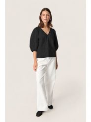 Soaked in Luxury Bluzka "Manja" w kolorze czarnym rozmiar: L. Czarne bluzki Soaked in Luxury, l, bez wzorów, z bawełny, bez kołnierzyka, bez ramiączek. Za 122.67 zł.