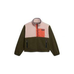 Damski polar Superdry Colour Block. Zielone bluzy z polaru Superdry, bez wzorów, z polaru. Za 400.35 zł.