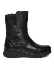 Caprice Botki 9-26458-45 Czarny. Czarne botki Caprice, bez wzorów, ze skóry, bez obcasa, na płaskiej podeszwie, bez zapięcia. Za 589.99 zł.