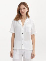 Calvin Klein Underwear Koszula 000QS7137E Biały Relaxed Fit. Białe koszule nocne Calvin Klein Underwear, s, bez wzorów, z bawełny, bez ramiączek. Za 99.99 zł.