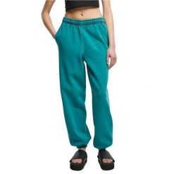 Damskie spodnie z wysoką talią Urban Classics Stone Washed. Zielone spodnie dresowe Urban Classics, bez wzorów, długie. Za 212.35 zł.