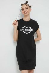 Love Moschino sukienka kolor czarny mini prosta. Czarne sukienki Love Moschino, na co dzień, bez wzorów, z dzianiny, bez kołnierzyka, bez ramiączek, mini, proste. Za 849.99 zł.