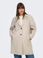 ONLY Carmakoma Płaszcz przejściowy "Carrie" w kolorze beżowym rozmiar: M-46/48. Brązowe płaszcze Only Carmakoma, m, bez wzorów, bez kaptura. Za 146.28 zł.