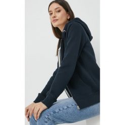 Superdry bluza damska kolor granatowy z kapturem gładka. Niebieskie bluzy Superdry, l, bez wzorów, z dzianiny, z kapturem. W wyprzedaży za 269.99 zł.