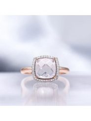 DIAMOND & CO Złoty pierścionek "Quartissime" z diamentami i kwarcem różowym rozmiar: 60. Różowe pierścionki Diamond & Co, z diamentem, złote. Za 1,461.18 zł.