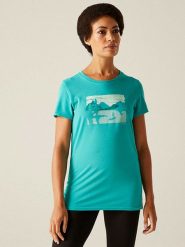 Regatta Koszulka funkcyjna "Fingal" w kolorze turkusowym rozmiar: 50. Niebieskie t-shirty sportowe Regatta, bez wzorów, z materiału, bez ramiączek, outdoorowe. Za 44.45 zł.