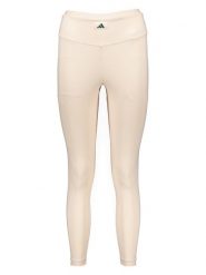 Adidas Legginsy sportowe "Sports Club" w kolorze beżowym rozmiar: L. Brązowe legginsy adidas, bez wzorów, z materiału, sportowe. Za 83.81 zł.